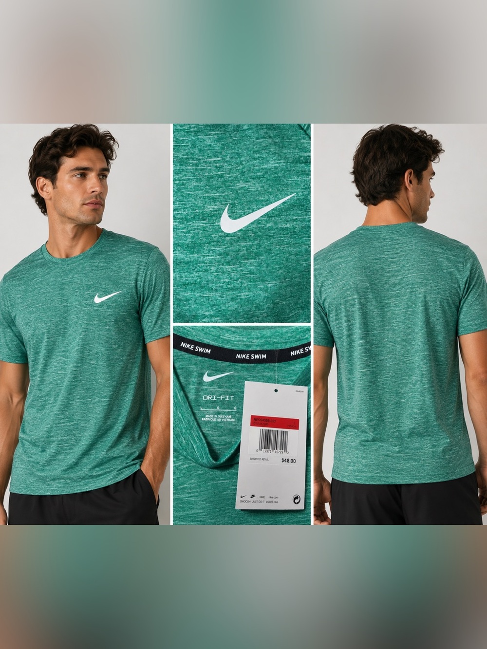 Nike Heathered Teal Green Dri-FIT Short Sleeve Performance Tee